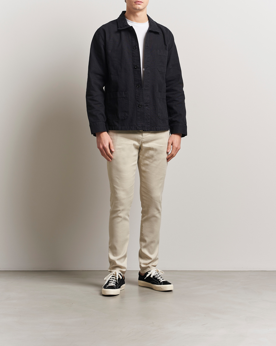 Homme | Pantalons | Dondup | Gaubert Linen Stretch Chinos Ecru