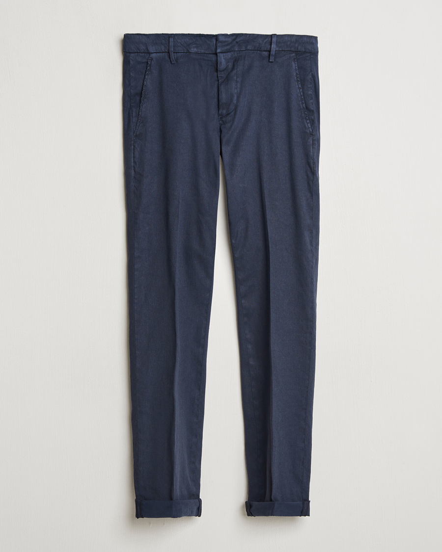 Homme | Pantalons | Dondup | Gaubert Linen Stretch Chinos Navy