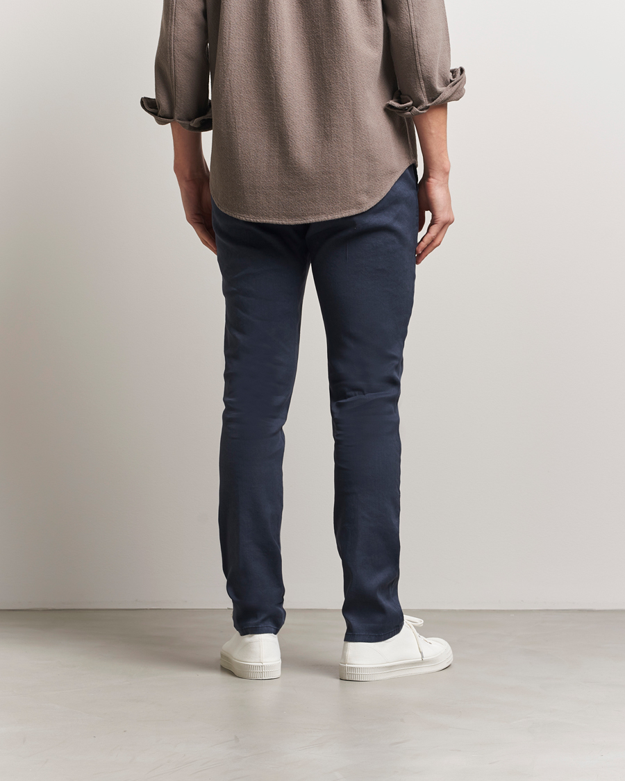 Homme | Pantalons | Dondup | Gaubert Linen Stretch Chinos Navy