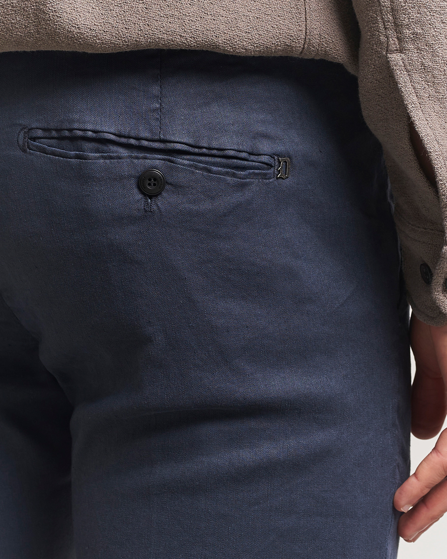 Homme | Pantalons | Dondup | Gaubert Linen Stretch Chinos Navy