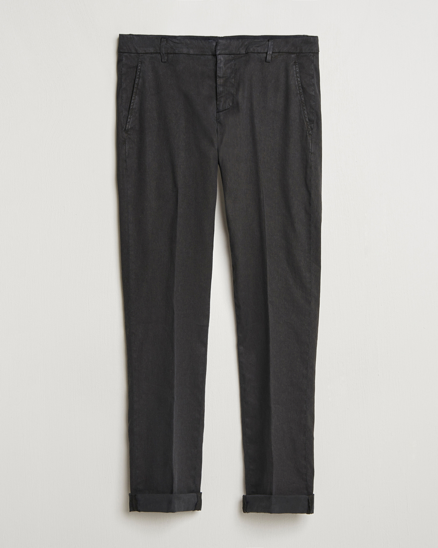 Homme | Pantalons | Dondup | Gaubert Linen Stretch Chinos Black
