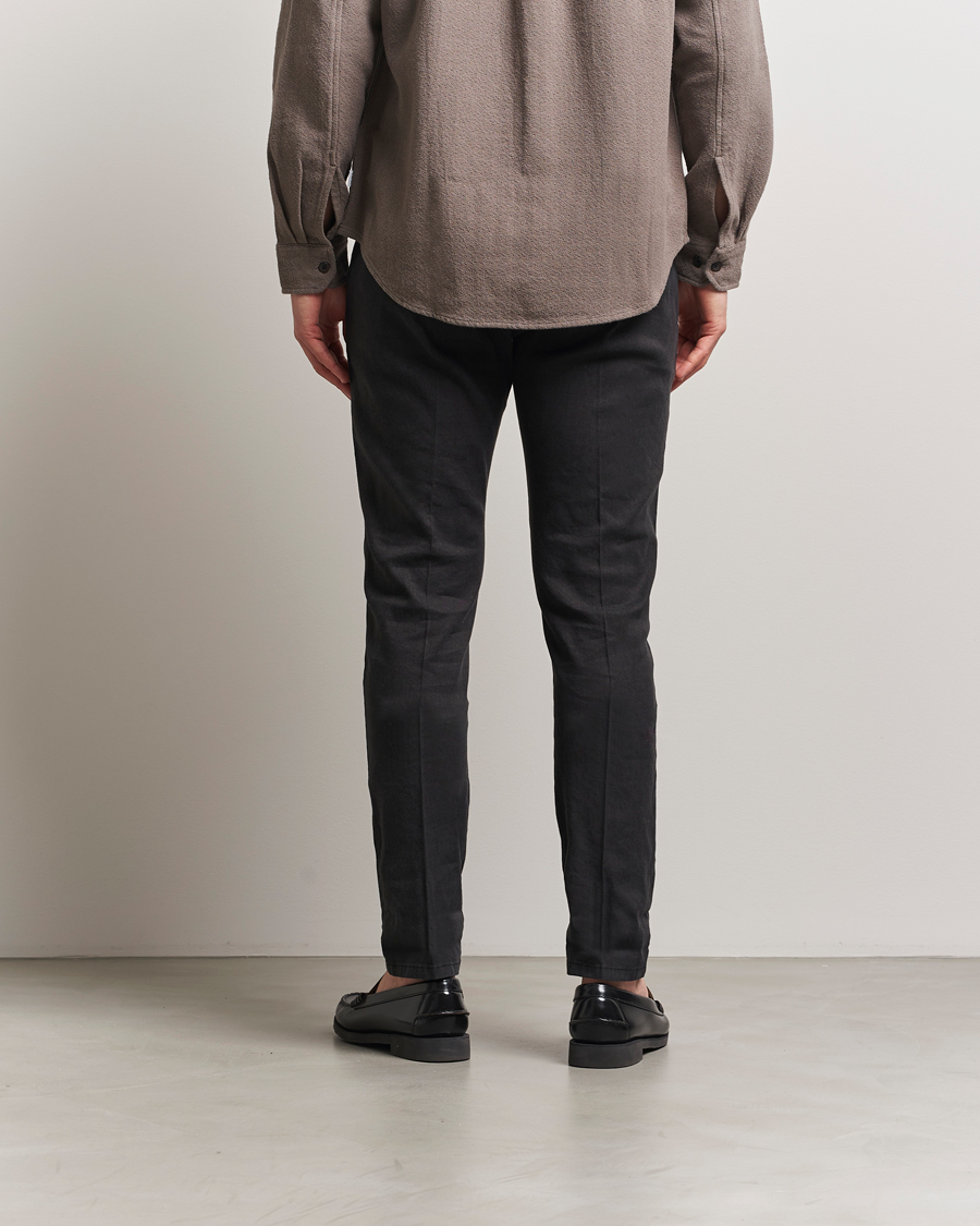 Homme | Pantalons | Dondup | Gaubert Linen Stretch Chinos Black