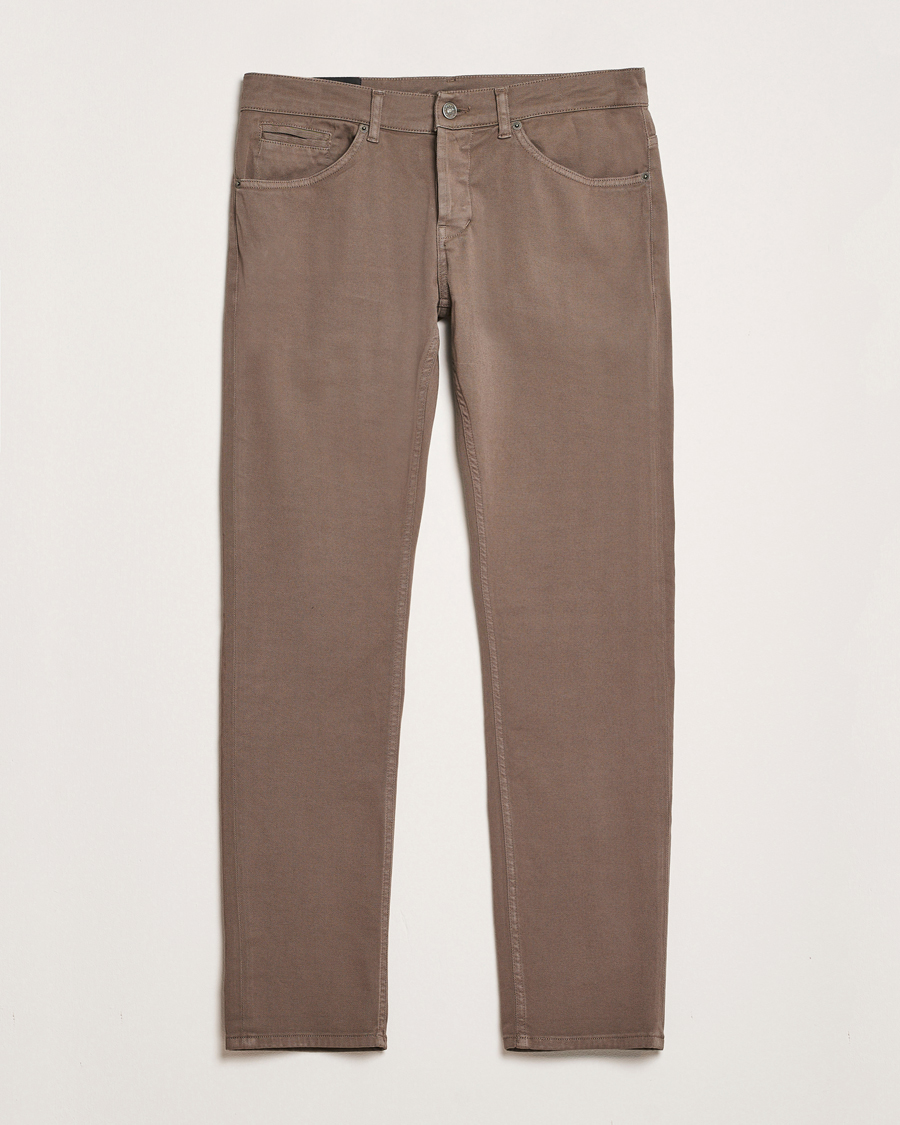 Homme | Pantalons | Dondup | George Gabardine 5-Pocket Pants Brown