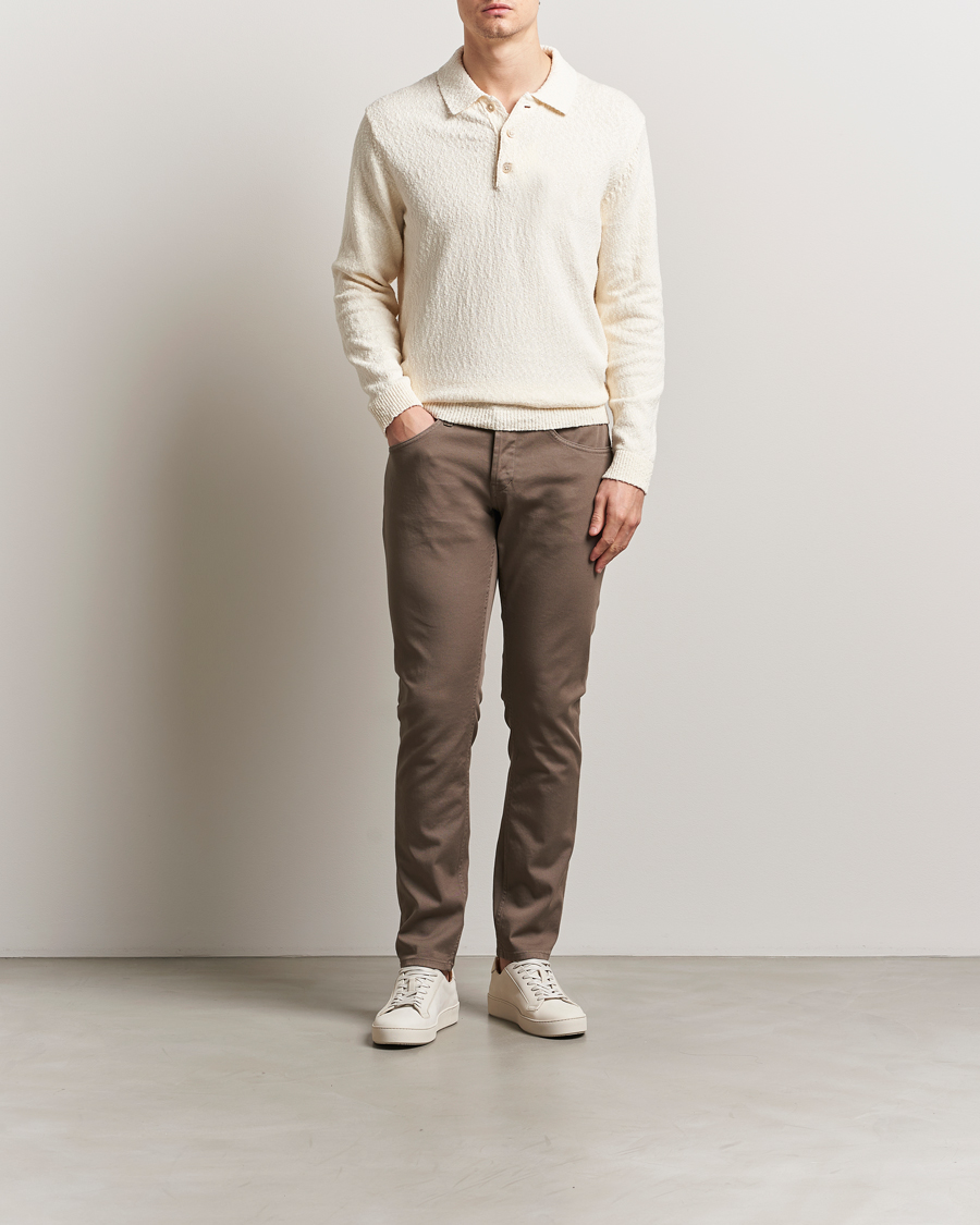 Homme | Pantalons | Dondup | George Gabardine 5-Pocket Pants Brown
