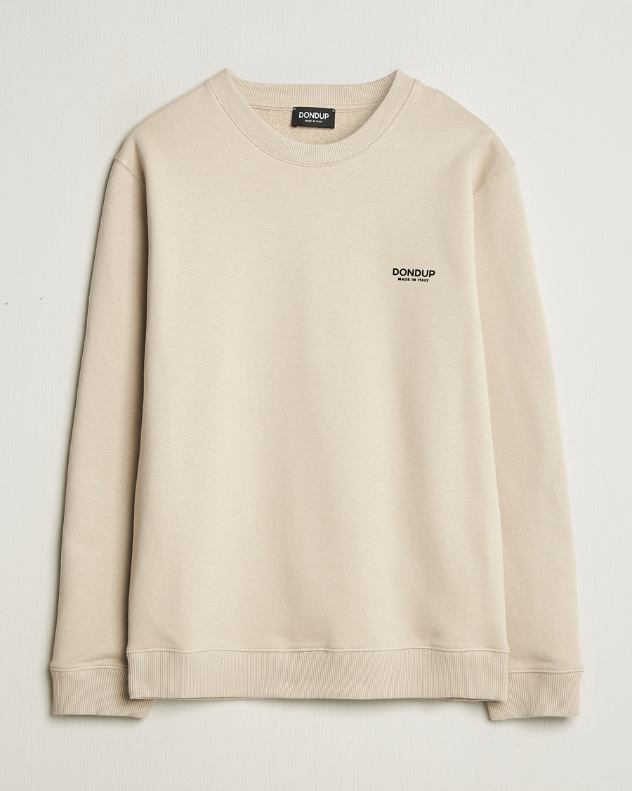Homme | Pulls Et Tricots | Dondup | Logo Crew Neck Sweatshirt Sand