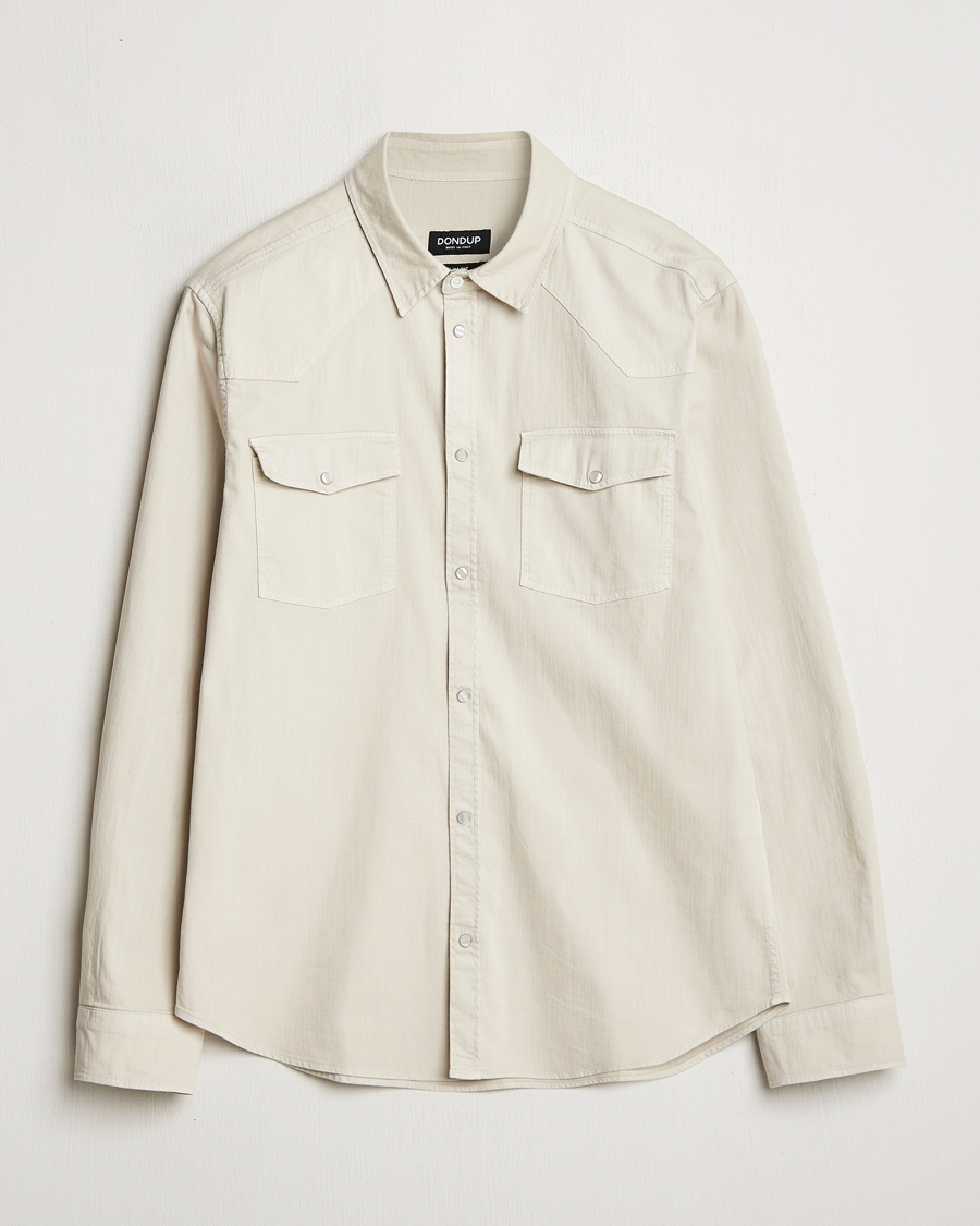 Homme | Chemises | Dondup | Slim Fit Pocket Denim Shirt Ecru