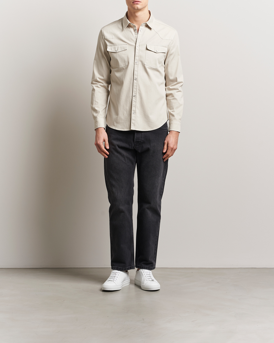 Homme | Chemises | Dondup | Slim Fit Pocket Denim Shirt Ecru