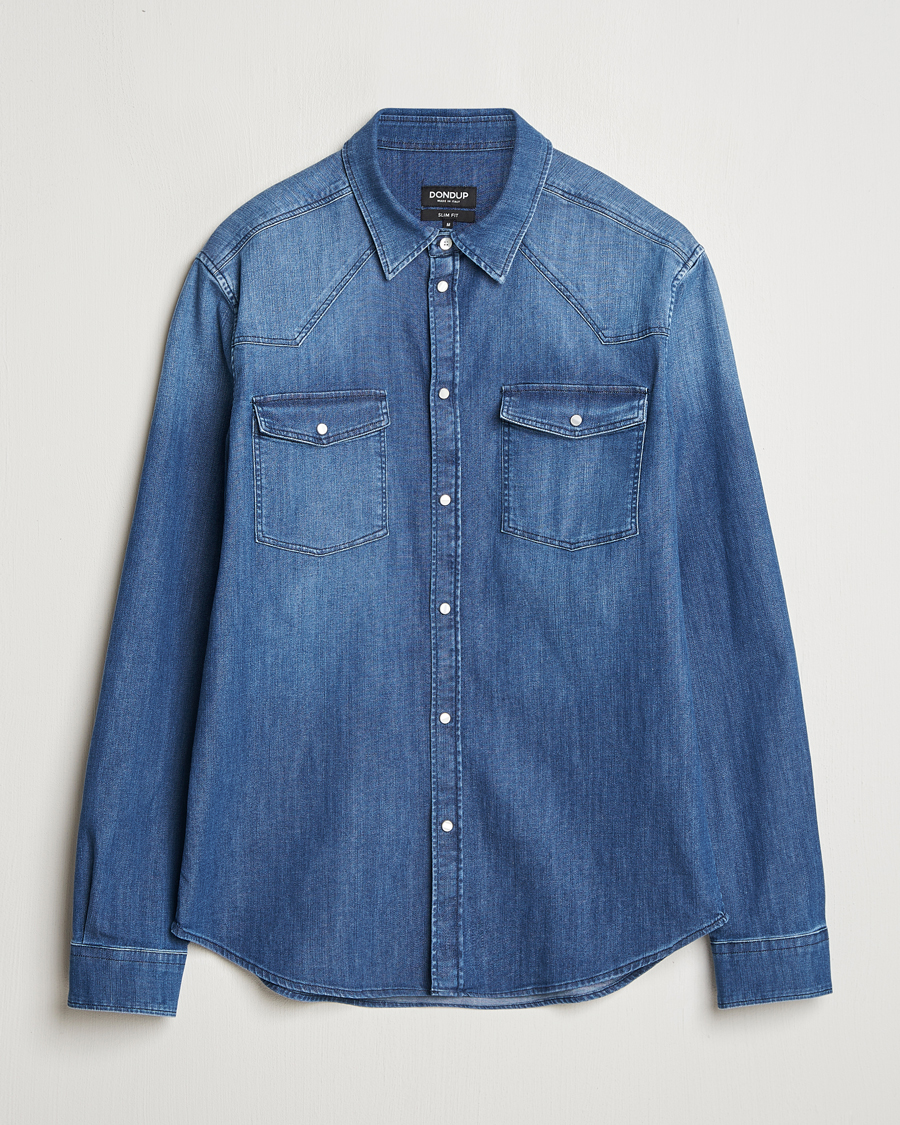 Homme | Chemises | Dondup | Slim Fit Pocket Denim Shirt Medium Blue