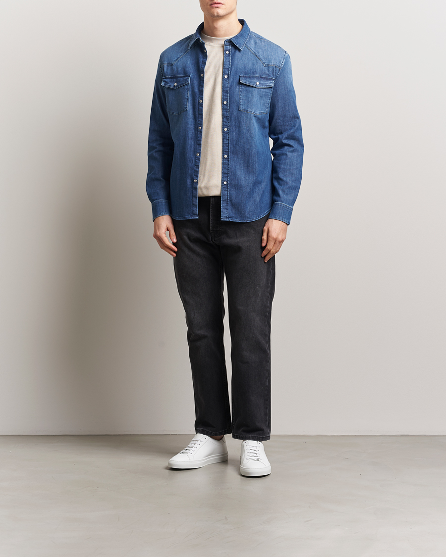 Homme | Chemises | Dondup | Slim Fit Pocket Denim Shirt Medium Blue