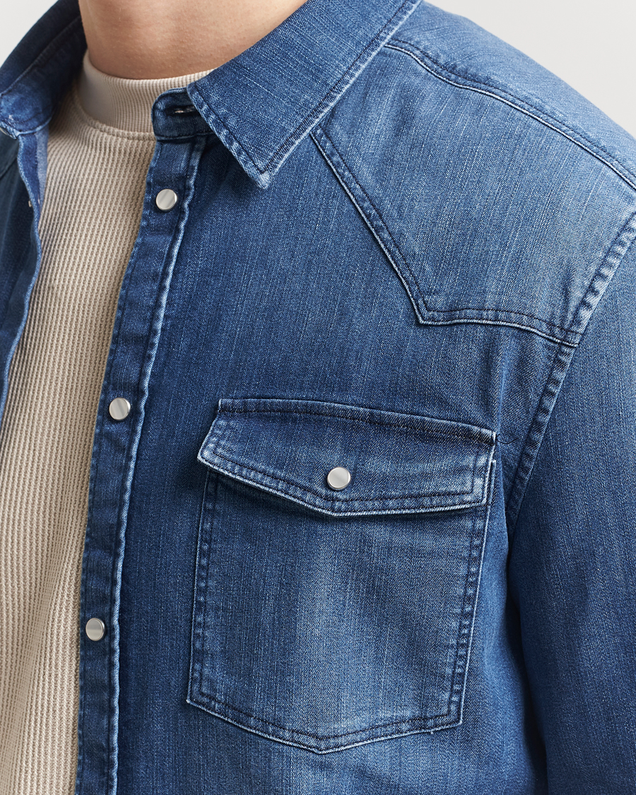 Homme | Chemises | Dondup | Slim Fit Pocket Denim Shirt Medium Blue