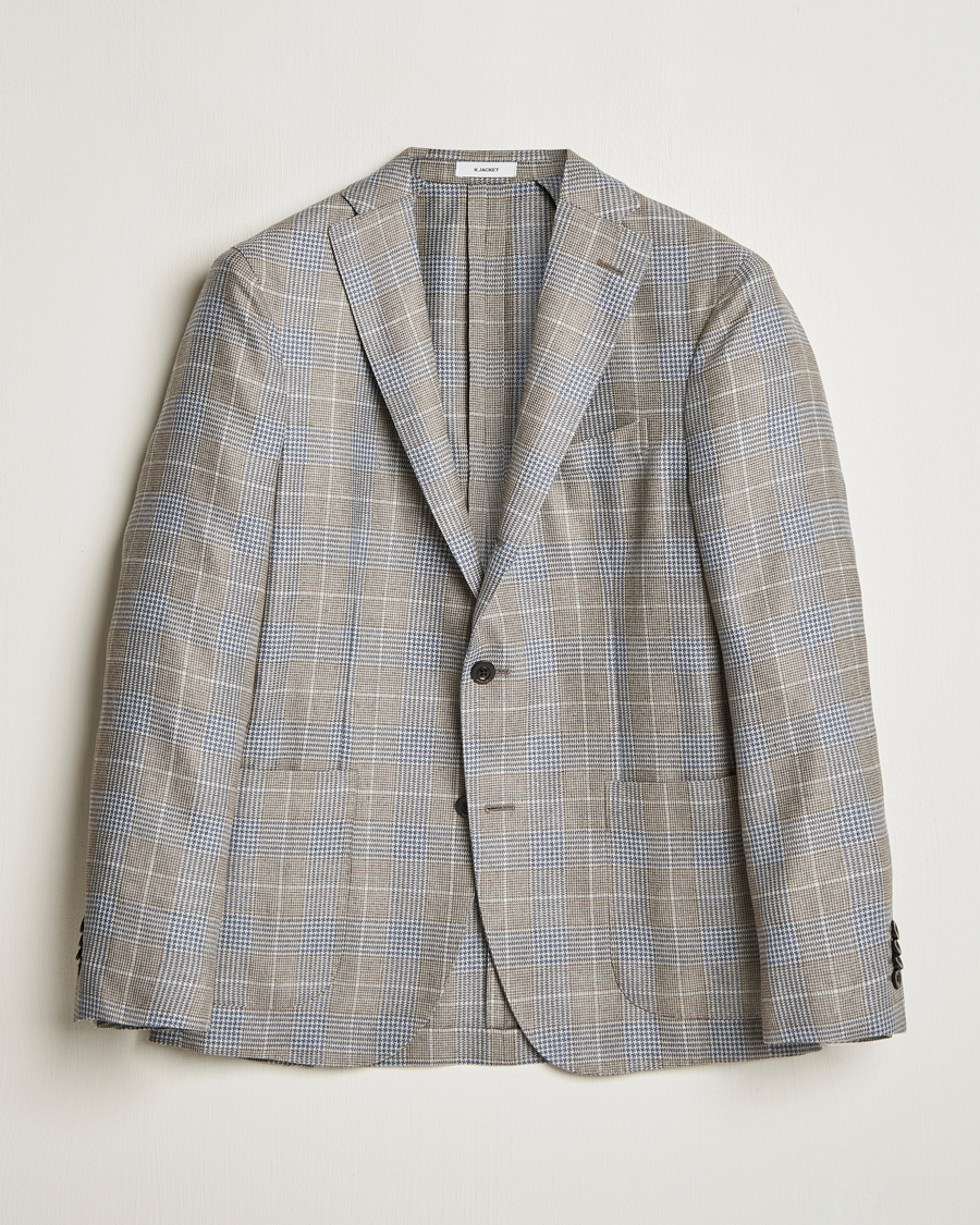 Homme | Blazers | Boglioli | K Jacket Prince Of Wales Blazer Blue/Beige