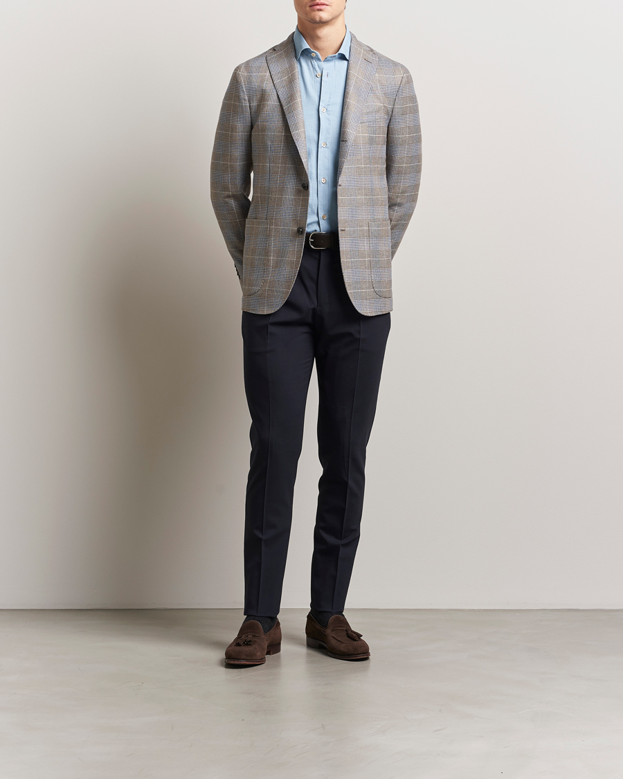 Homme | Blazers | Boglioli | K Jacket Prince Of Wales Blazer Blue/Beige