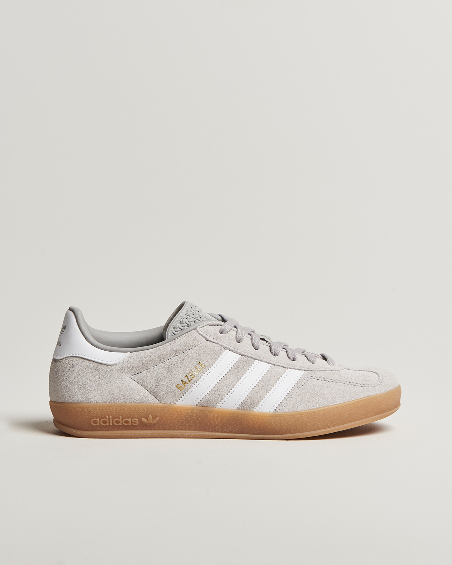 Homme | adidas Originals Gazelle Indoor Sneaker Light Grey/White | adidas Originals | Gazelle Indoor Sneaker Light Grey/White