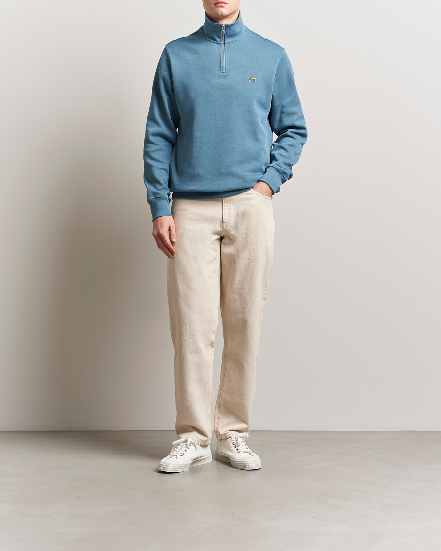 Homme | Pulls Et Tricots | Lacoste | Rib Interlock Half Zip Limestone