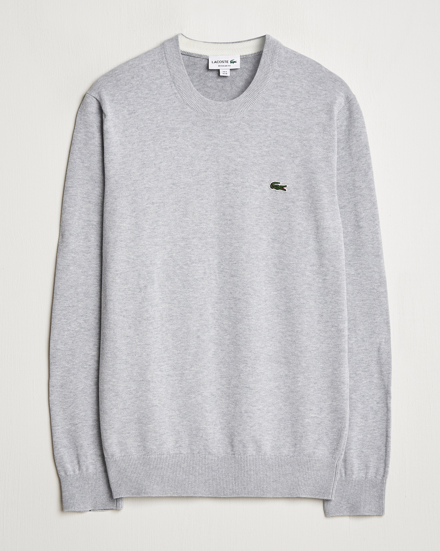 Homme | Pulls Et Tricots | Lacoste | Cotton Knitted Sweater Silver Chine