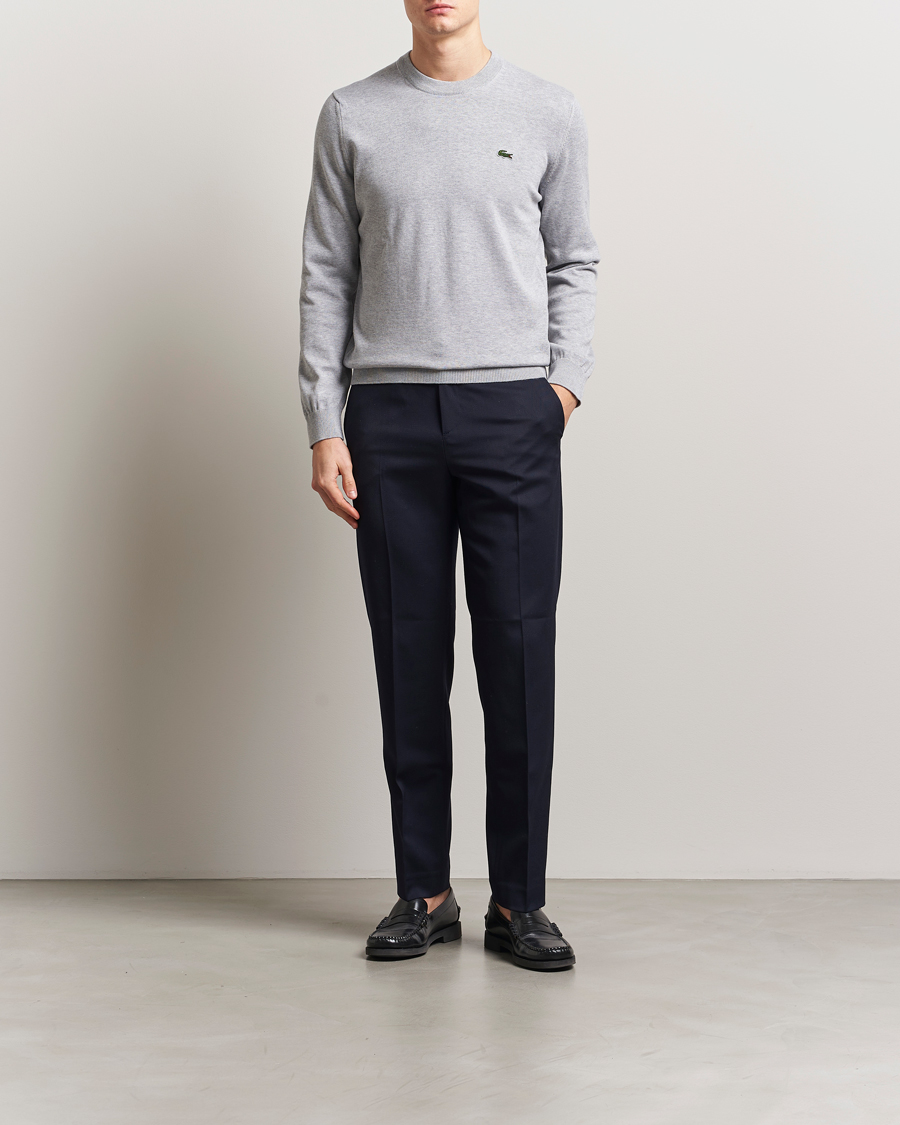 Homme | Pulls Et Tricots | Lacoste | Cotton Knitted Sweater Silver Chine