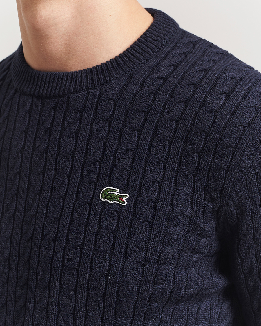 Homme | Pulls Et Tricots | Lacoste | Cotton Cable Sweater Navy Blue