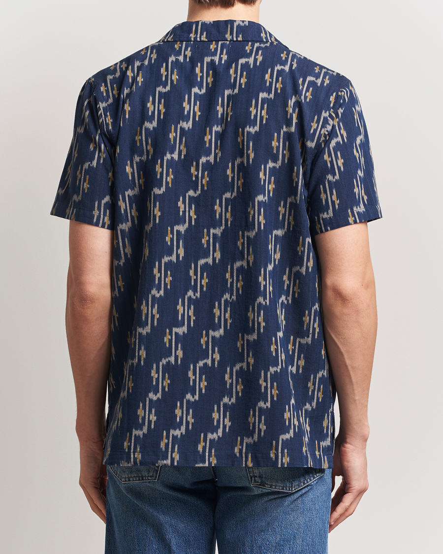 Homme | Chemises | Nudie Jeans | Arvid Printed Short Sleeve Shirt Blueberry