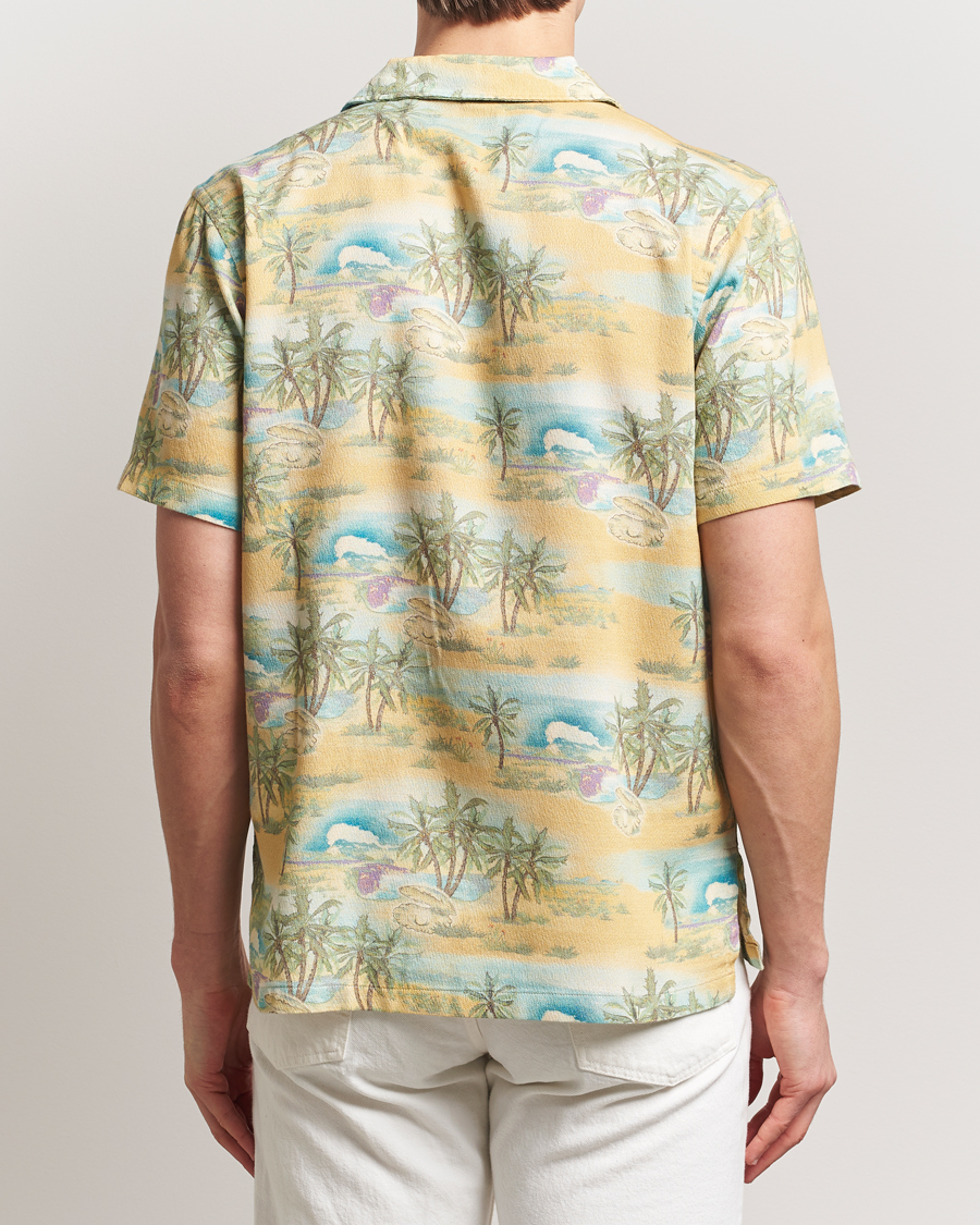 Homme | Chemises | Nudie Jeans | Arvid Printed Short Sleeve Shirt Mustard