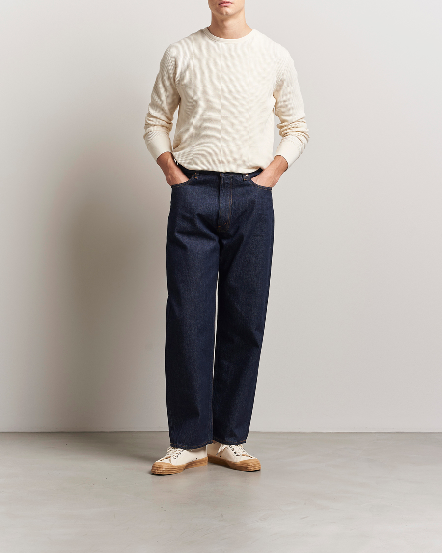 Homme | T-shirts | Nudie Jeans | Waffle Long Sleeve T-Shirt Ecru