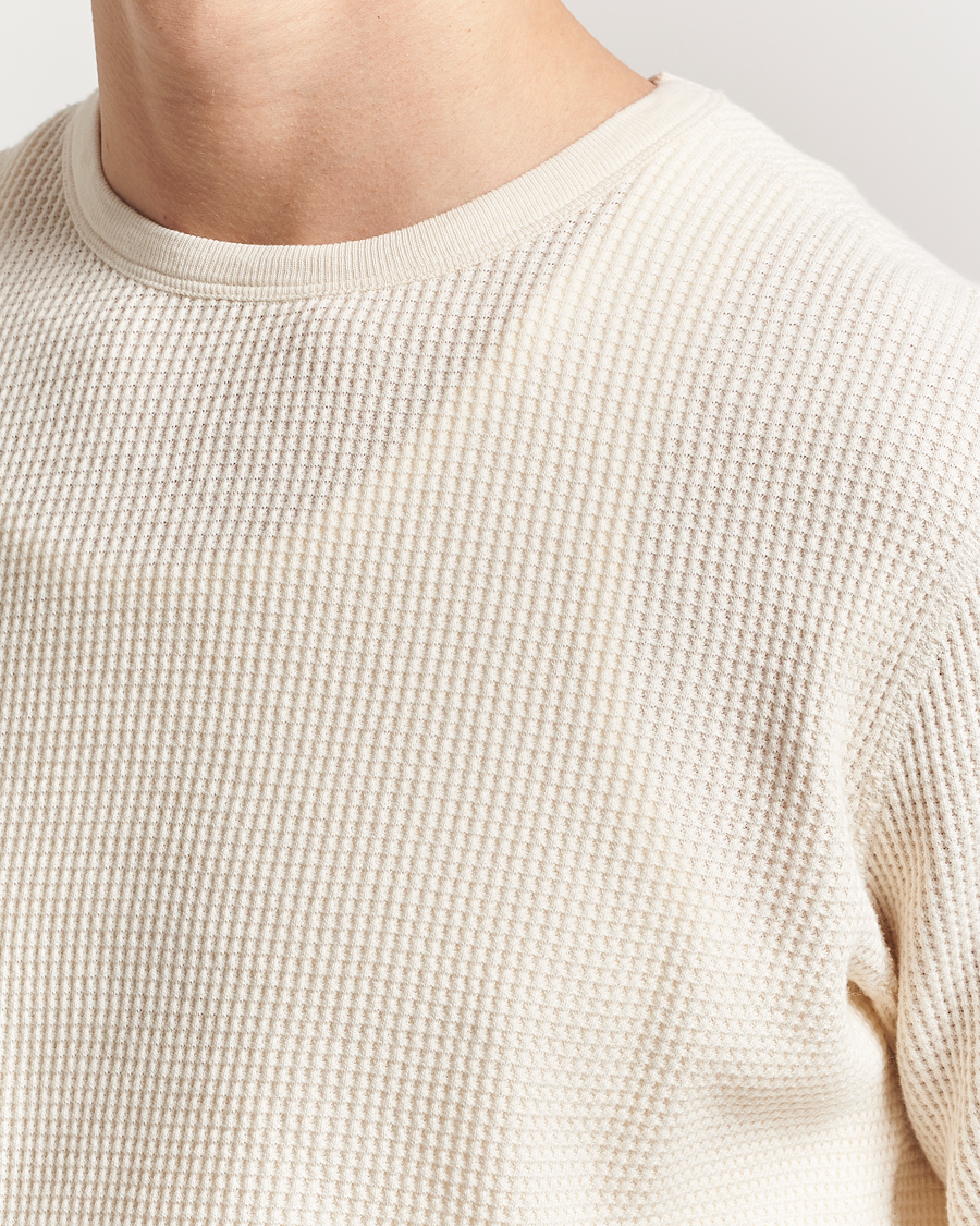Homme | T-shirts | Nudie Jeans | Waffle Long Sleeve T-Shirt Ecru