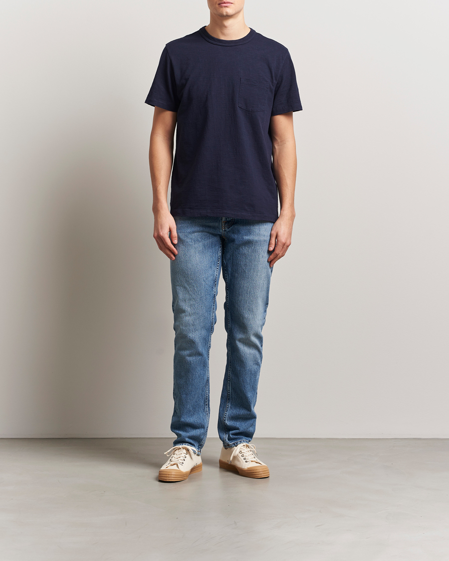 Homme | T-shirts | Nudie Jeans | Roy Heavy Slub T-Shirt Blueberry