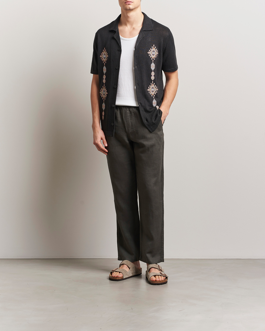 Homme | Pantalons | Samsøe Samsøe | Jabari Linen Drawstring Trousers Beluga Grey