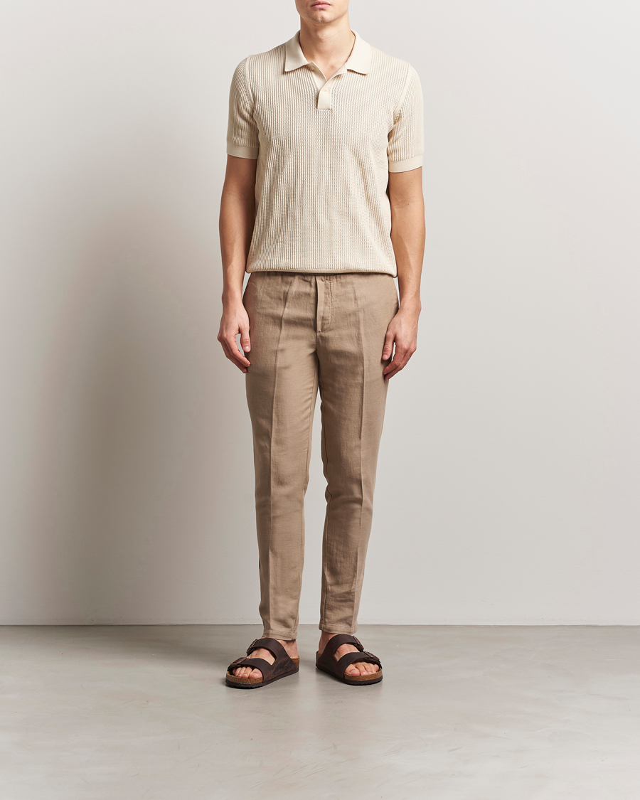 Homme | Pantalons | Samsøe Samsøe | Smithy Linen/Cotton Drawstring Trousers Greige