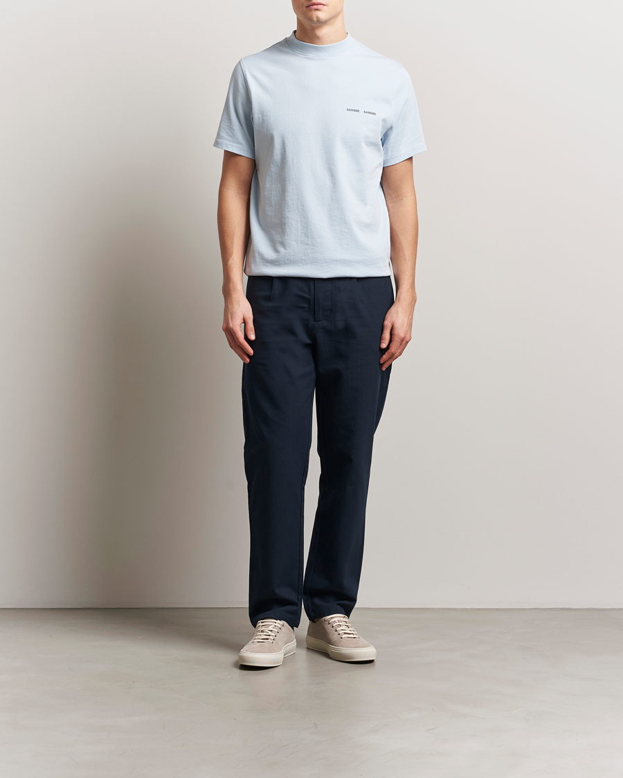 Homme | Pantalons | Samsøe Samsøe | Bertil Cotton/Linen Drawstring Trousers Salute Navy