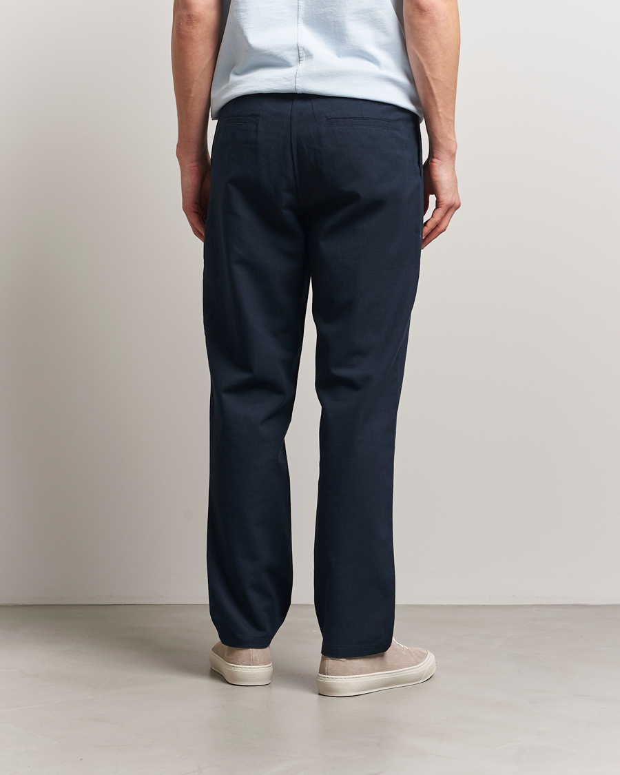 Homme | Pantalons | Samsøe Samsøe | Bertil Cotton/Linen Drawstring Trousers Salute Navy