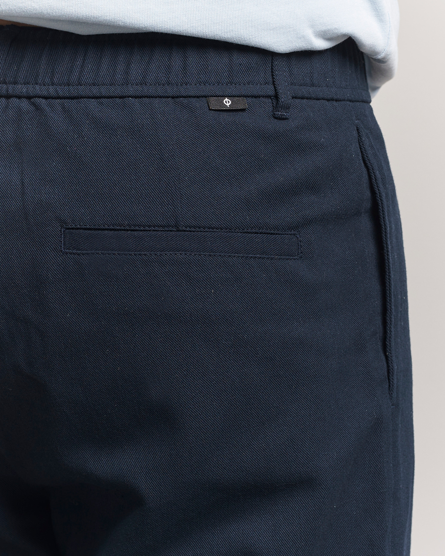 Homme | Pantalons | Samsøe Samsøe | Bertil Cotton/Linen Drawstring Trousers Salute Navy