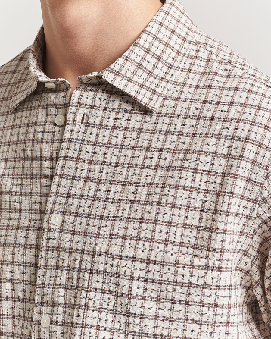 Homme | Chemises | Samsøe Samsøe | Damon Viscose/Cotton Checked Shirt Canteen