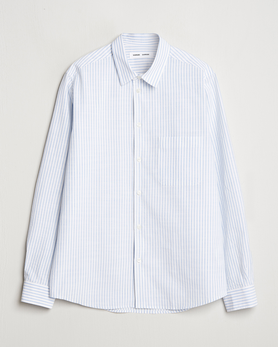 Homme | Chemises | Samsøe Samsøe | Ryan Cotton Striped Shirt Blue/White