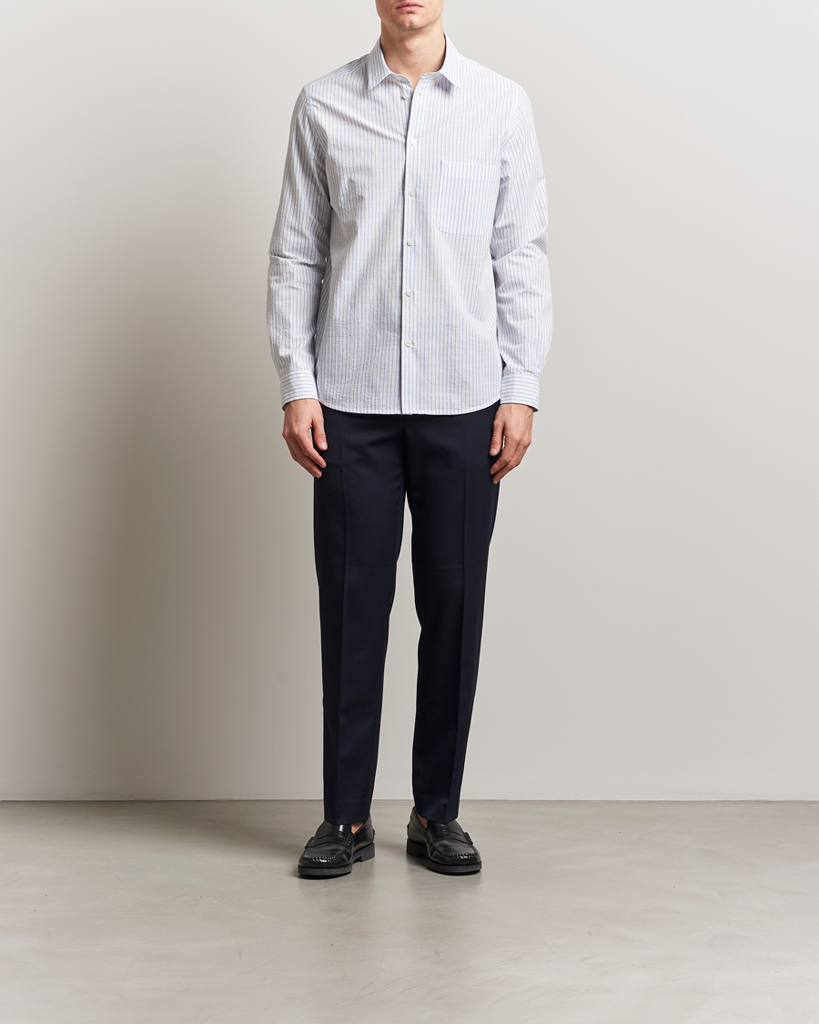Homme | Chemises | Samsøe Samsøe | Ryan Cotton Striped Shirt Blue/White