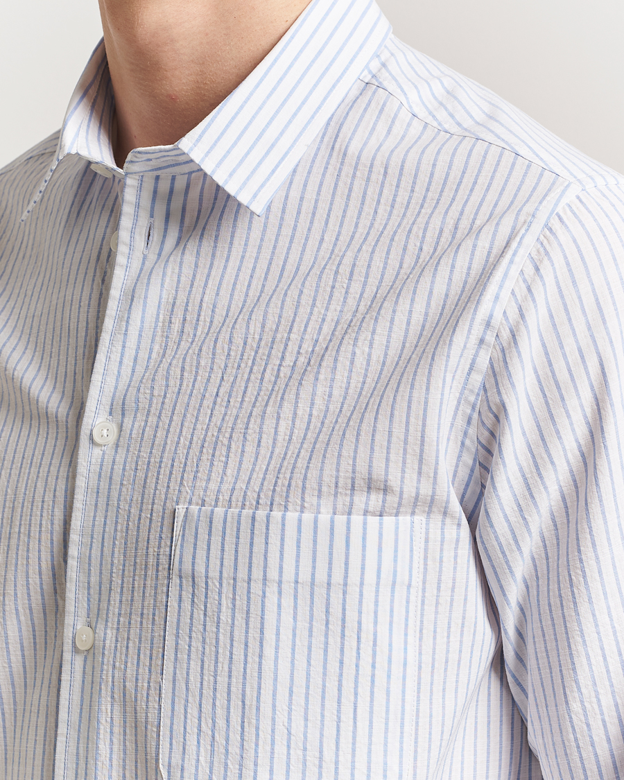 Homme | Chemises | Samsøe Samsøe | Ryan Cotton Striped Shirt Blue/White