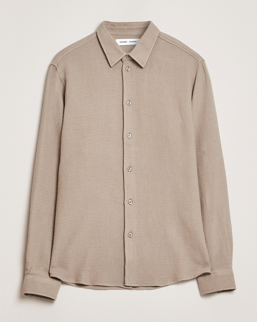 Homme | Chemises | Samsøe Samsøe | Ryan Cotton/Linen Shirt Greige