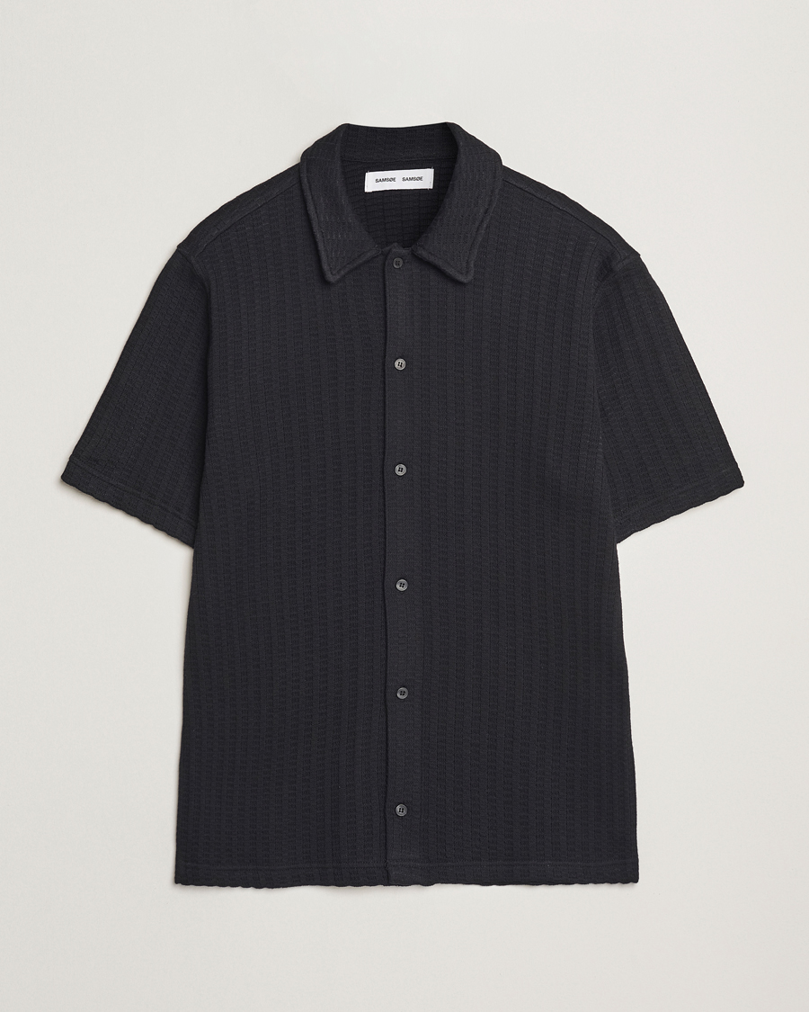 Homme | Chemises | Samsøe Samsøe | Kvistbro Structured Short Sleeve Shirt Black