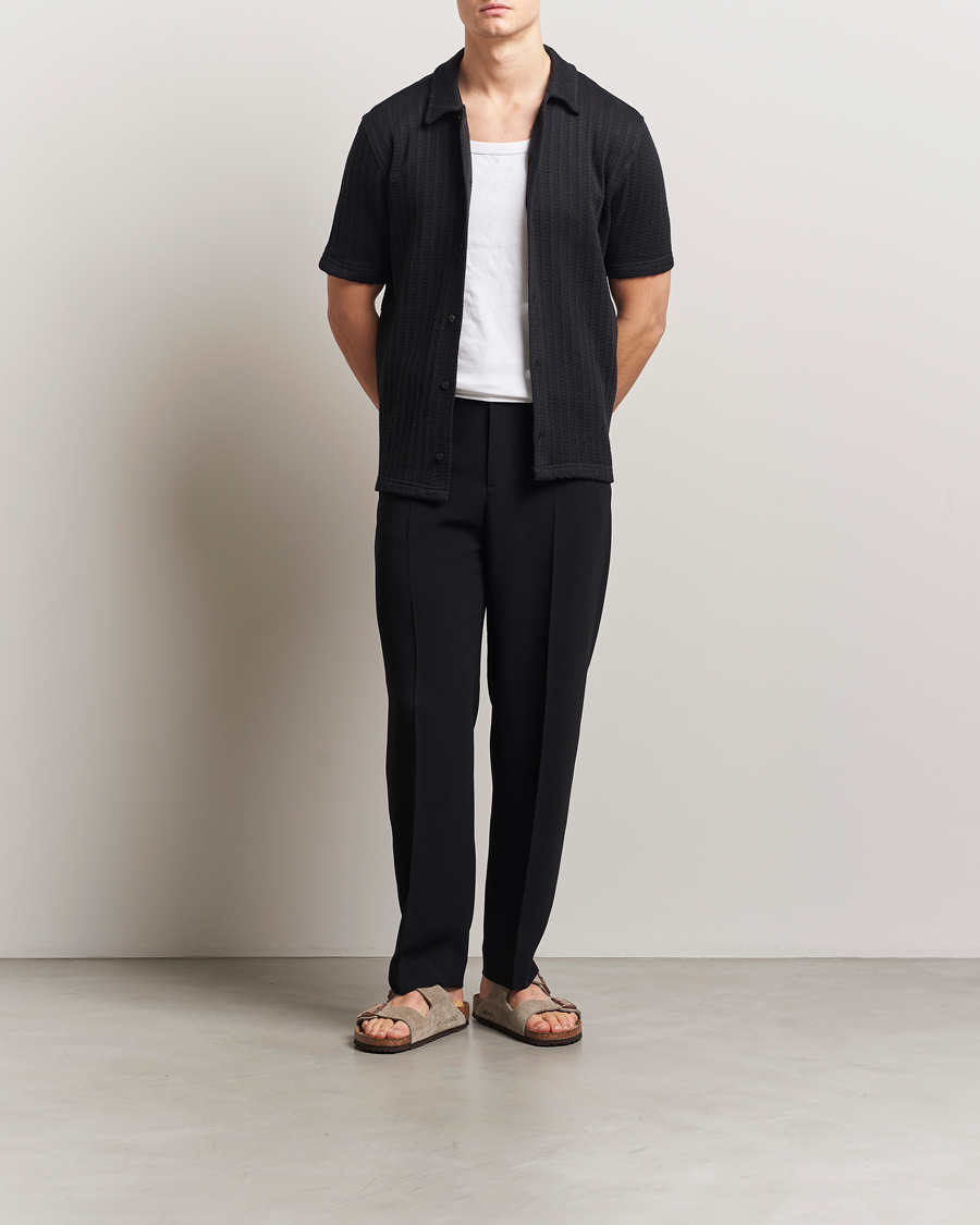 Homme | Chemises | Samsøe Samsøe | Kvistbro Structured Short Sleeve Shirt Black