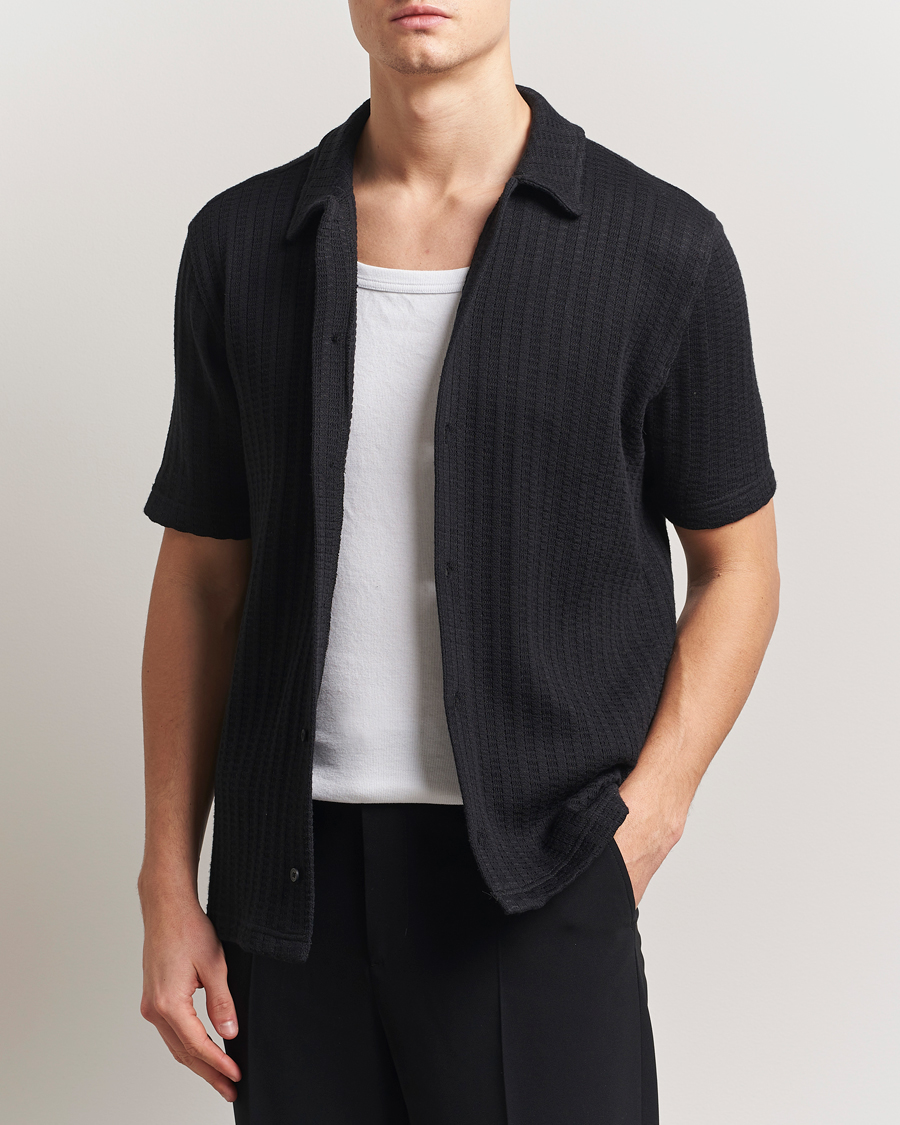 Homme | Chemises | Samsøe Samsøe | Kvistbro Structured Short Sleeve Shirt Black