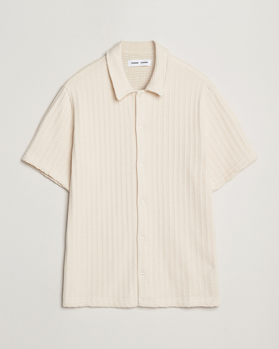Homme | Chemises | Samsøe Samsøe | Kvistbro Structured Short Sleeve Shirt Clear Cream