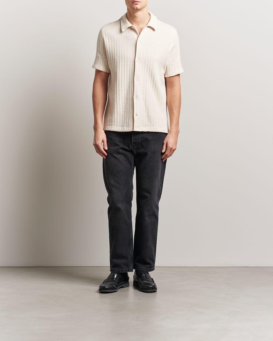 Homme | Chemises | Samsøe Samsøe | Kvistbro Structured Short Sleeve Shirt Clear Cream