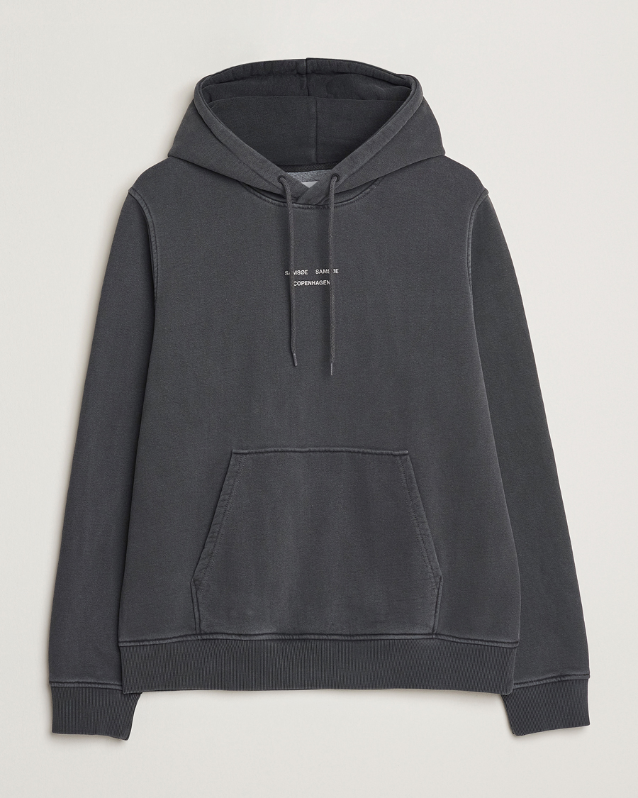 Homme | Pulls Et Tricots | Samsøe Samsøe | Marcus Center Logo Hoodie Washed Black