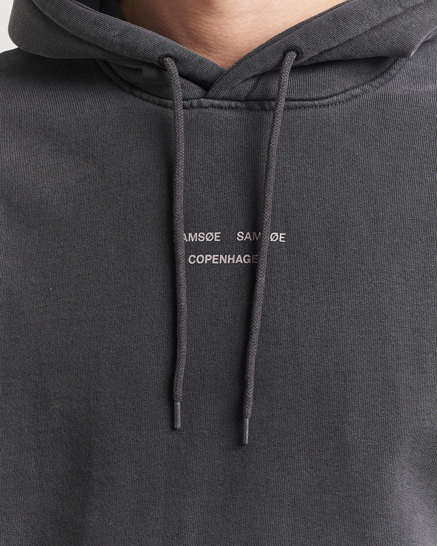 Homme | Pulls Et Tricots | Samsøe Samsøe | Marcus Center Logo Hoodie Washed Black