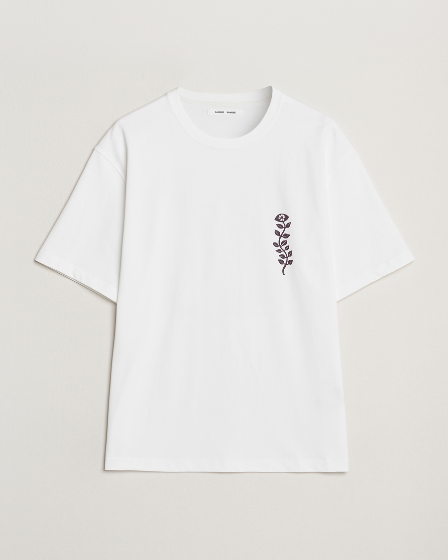 Homme | T-shirts | Samsøe Samsøe | Time Printed Crew Neck T-Shirt White