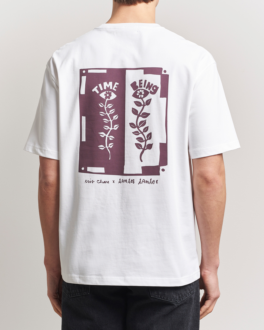 Homme | T-shirts | Samsøe Samsøe | Time Printed Crew Neck T-Shirt White