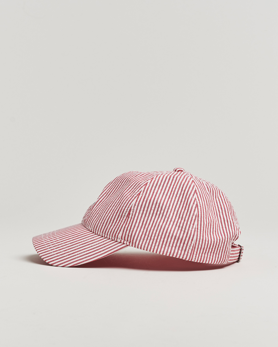 Homme | GANT Striped Seersucker Cap Ruby Red | GANT | Striped Seersucker Cap Ruby Red