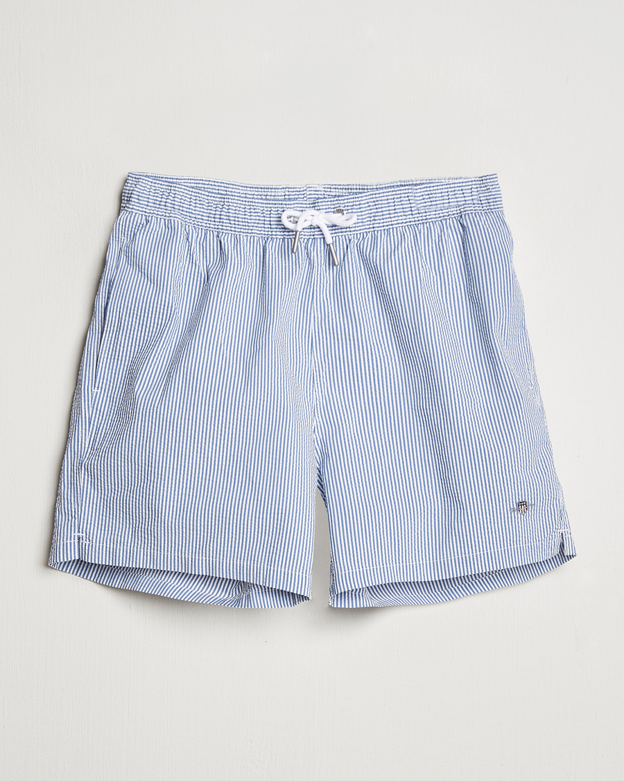 Homme | Maillots De Bain | GANT | Seersucker Swimshorts Rich Blue