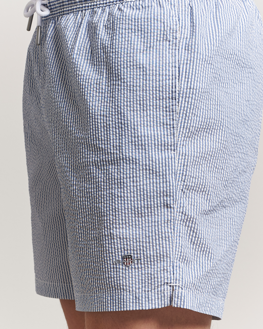 Homme | Maillots De Bain | GANT | Seersucker Swimshorts Rich Blue
