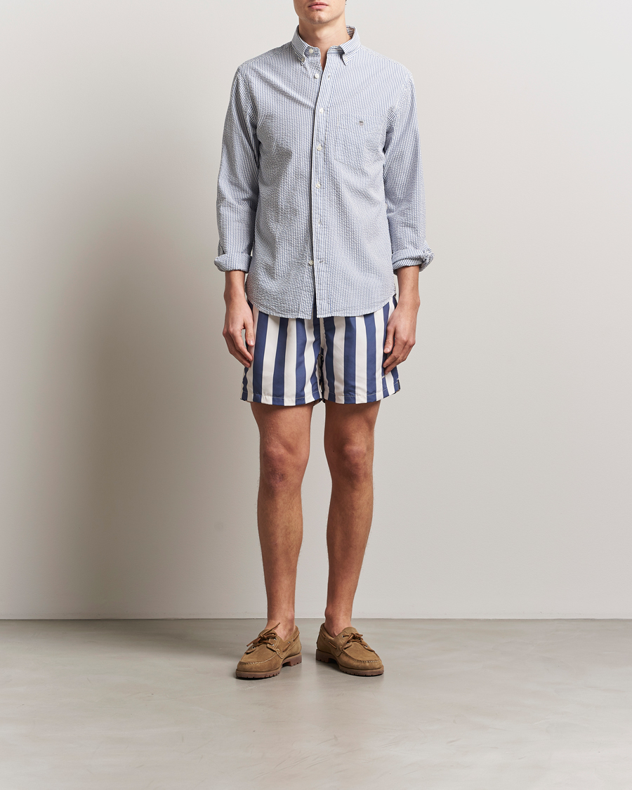 Homme | Maillots De Bain | GANT | Blockstriped Swimshorts Dusty Navy
