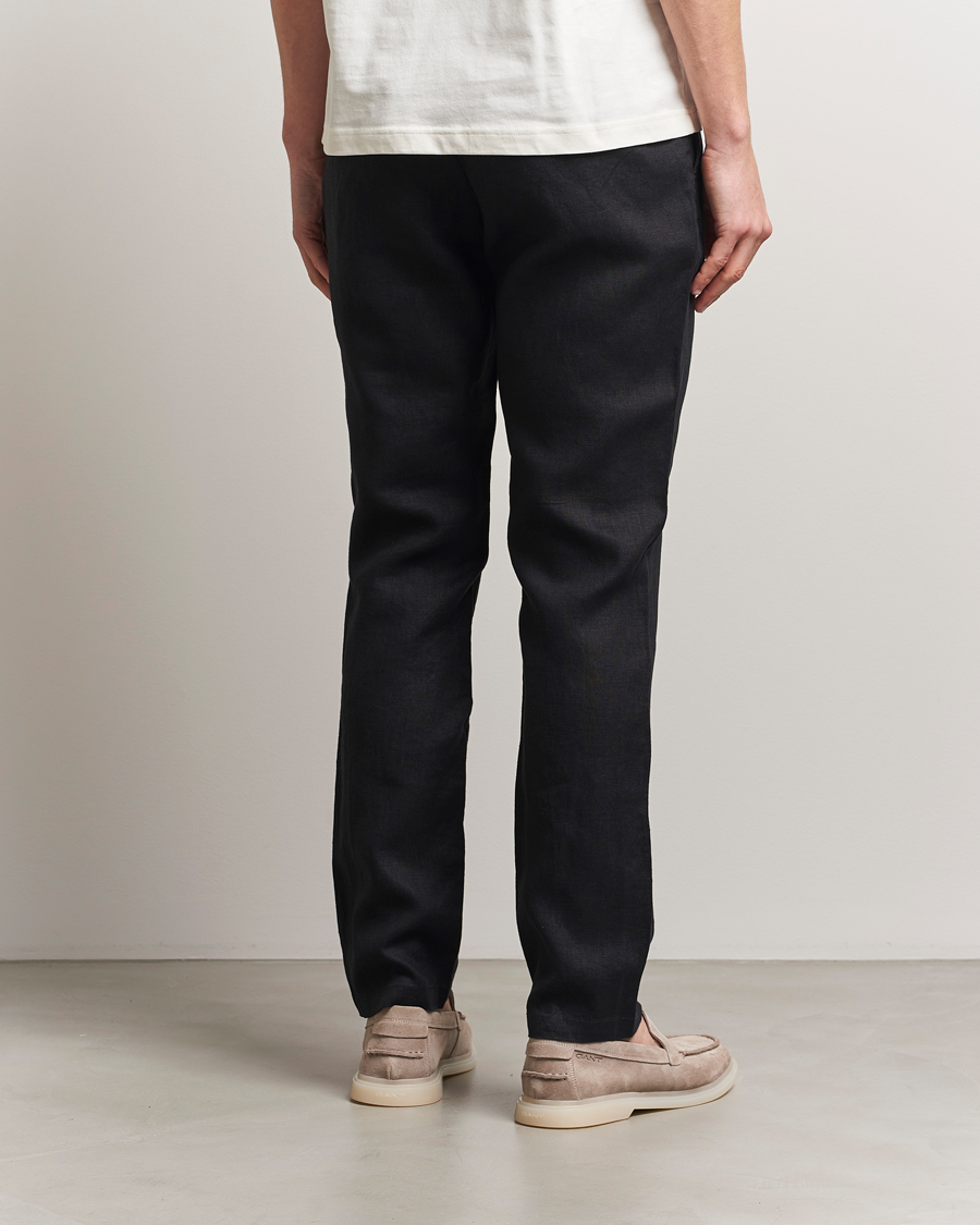 Homme | Pantalons | GANT | Relaxed Linen Drawstring Pants Black